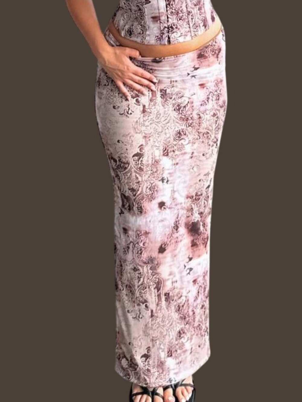 White Fox Don't Ever Leave Me Mesh Maxi Skirt Mid Rise Purple Medium